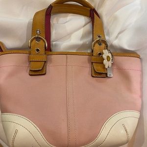 Coach Pink and White Purse